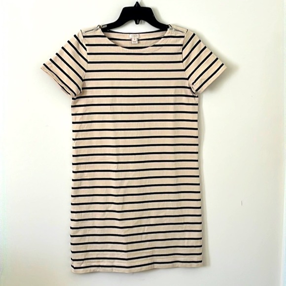 J. Crew Factory Dresses & Skirts - J. Crew Factory Striped Shift Dress with Zipper Shoulder Detai Small
